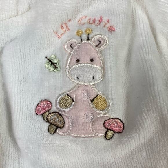 Baby Bathrobe 3-6 Mos Vitamins Baby Giraffe White Pink - Picture 3 of 5